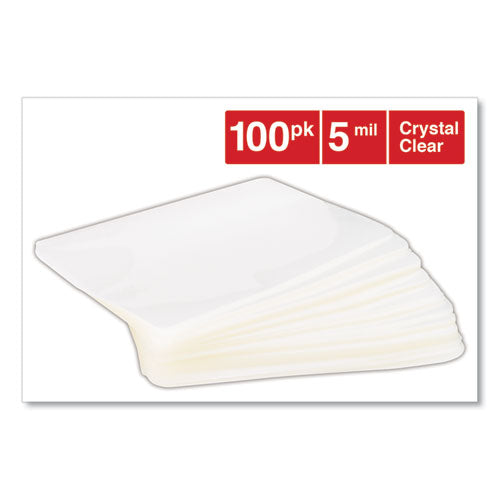 Image of Universal® Laminating Pouches, 5 Mil, 6.5" X 4.38", Gloss Clear, 100/box