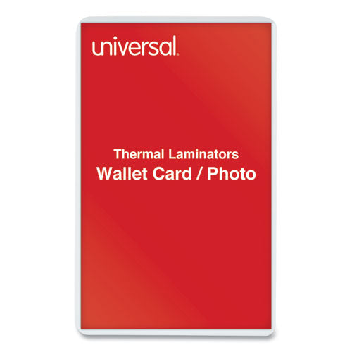 Image of Universal® Laminating Pouches, 5 Mil, 2.13" X 3.38", Gloss Clear, 25/pack