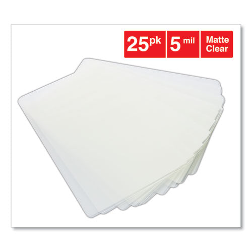 Image of Universal® Laminating Pouches, 5 Mil, 5.5" X 3.5", Gloss Clear, 25/pack