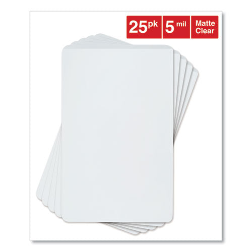 Image of Universal® Laminating Pouches, 5 Mil, 2.13" X 3.38", Gloss Clear, 25/pack