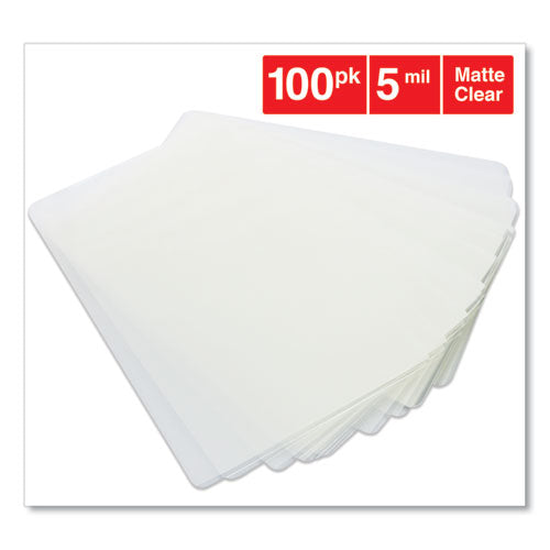 Image of Universal® Laminating Pouches, 5 Mil, 3.75" X 2.25", Gloss Clear, 100/box