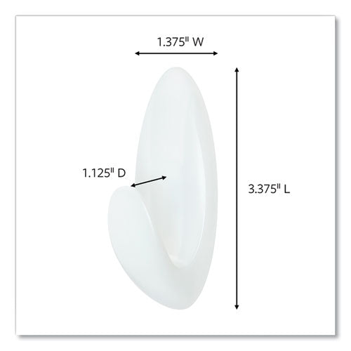 Image of Command Medium Bath Hooks Value Pack, Plastic, White, 3 Lb Capacity, 6 Hooks And 6 Strips