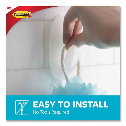 Image of Command Medium Bath Hooks Value Pack, Plastic, White, 3 Lb Capacity, 6 Hooks And 6 Strips