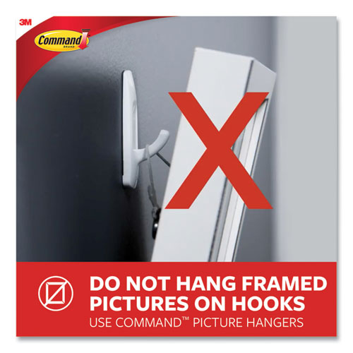 Image of Command Medium Bath Hooks Value Pack, Plastic, White, 3 Lb Capacity, 6 Hooks And 6 Strips