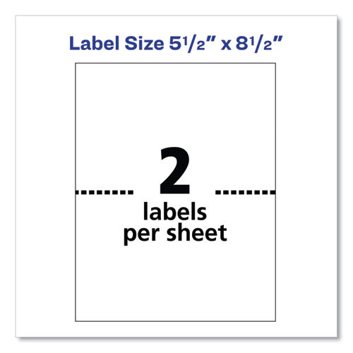 Image of Avery® Shipping Labels W/ Trueblock Technology, Inkjet Printers, 5.5 X 8.5, White, 2/sheet, 25 Sheets/pack