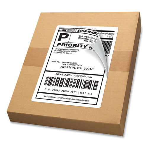 Image of Avery® Shipping Labels W/ Trueblock Technology, Laser Printers, 5.5 X 8.5, White, 2/sheet, 250 Sheets/box