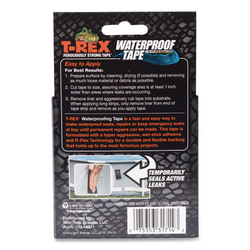 Image of T-REX® Waterproof Tape, 3" Core, 2" X 5 Ft, Black