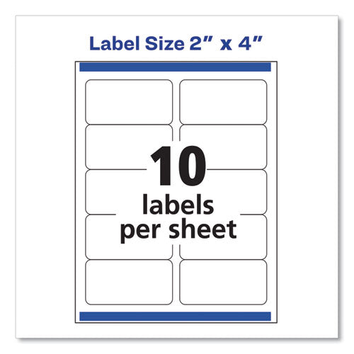 Image of Avery® Shipping Labels W/ Trueblock Technology, Inkjet Printers, 2 X 4, White, 10/sheet, 100 Sheets/box