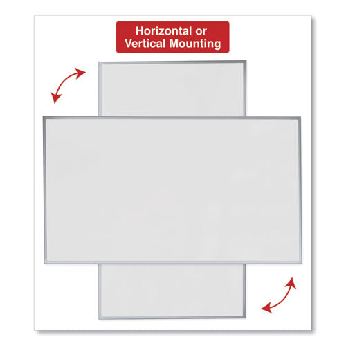 Image of Universal® Deluxe Melamine Dry Erase Board, 72" x 48", White Surface, Anodized Aluminum Frame