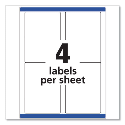 Image of Avery® Shipping Labels W/ Trueblock Technology, Laser Printers, 3.5 X 5, White, 4/sheet, 100 Sheets/box
