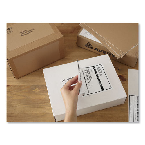Image of Avery® Shipping Labels W/ Trueblock Technology, Laser Printers, 5.5 X 8.5, White, 2/sheet, 100 Sheets/box