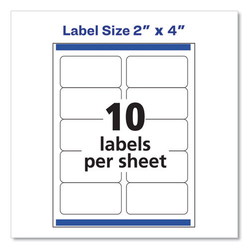 Image of Avery® Shipping Labels W/ Trueblock Technology, Laser Printers, 2 X 4, White, 10/sheet, 100 Sheets/box