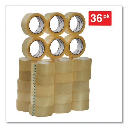 Image of Universal® Heavy-Duty Box Sealing Tape, 3" Core, 1.88" x 54.6 yds, Clear, 36/Carton