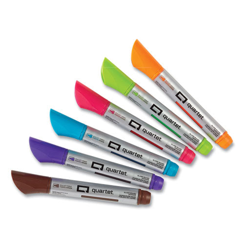 Image of Quartet® Premium Glass Board Dry Erase Marker, Medium Bullet Tip, Assorted Colors, 6/pack