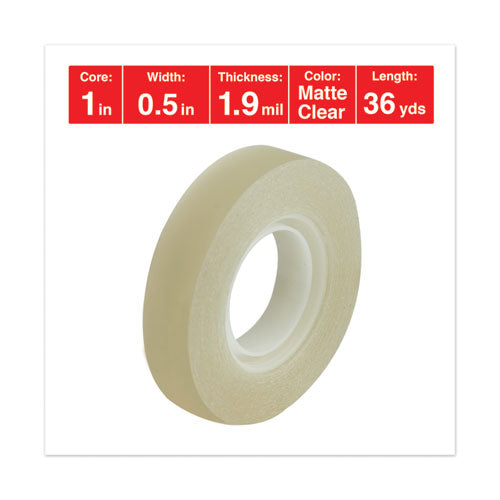 Image of Universal® Invisible Tape, 1" Core, 0.5" X 36 Yds, Clear, 12/pack