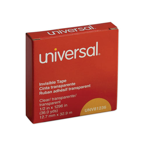 Image of Universal® Invisible Tape, 1" Core, 0.5" X 36 Yds, Clear