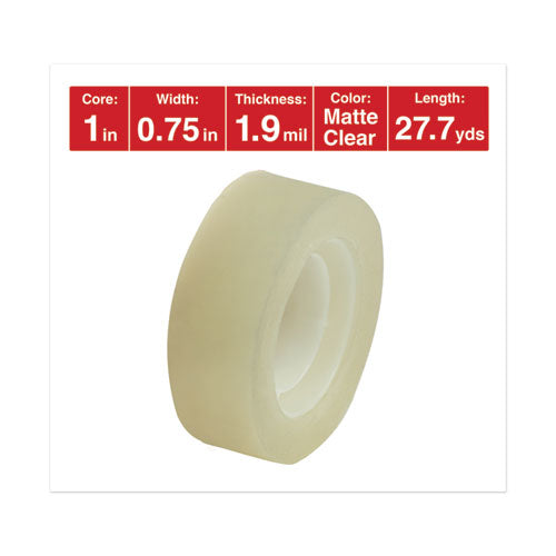 Image of Universal® Invisible Tape, 1" Core, 0.75" X 83.33 Ft, Clear, 6/pack