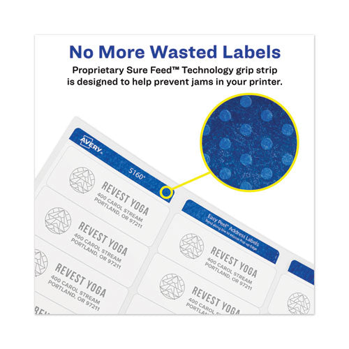 Image of Avery® Permanent Laser Print-To-The-Edge Id Labels W/surefeed, 2 1/2"dia, White, 300/pk