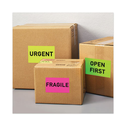 Image of Avery® High-Visibility Permanent Laser ID Labels, 5.5 x 8.5, Neon Green, 200/Box