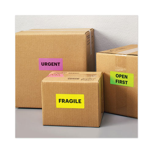 Image of Avery® High-Visibility Permanent Laser Id Labels, 2 X 4, Asst. Neon, 150/pack