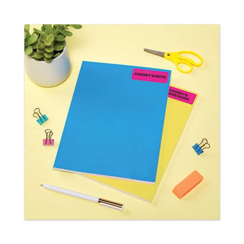 Image of Avery® High-Visibility Permanent Laser ID Labels, 1 x 2.63, Neon Magenta, 750/Pack