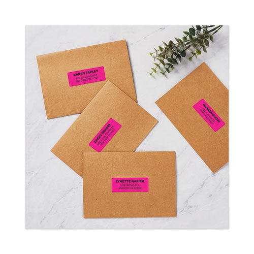 Image of Avery® High-Visibility Permanent Laser ID Labels, 1 x 2.63, Neon Magenta, 750/Pack