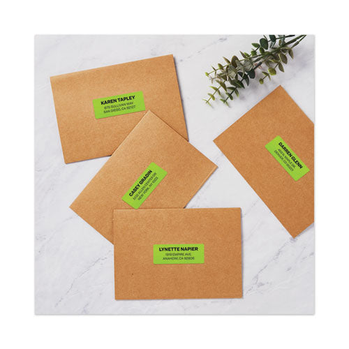 Image of Avery® High-Visibility Permanent Laser ID Labels, 1 x 2.63, Neon Green, 750/Pack