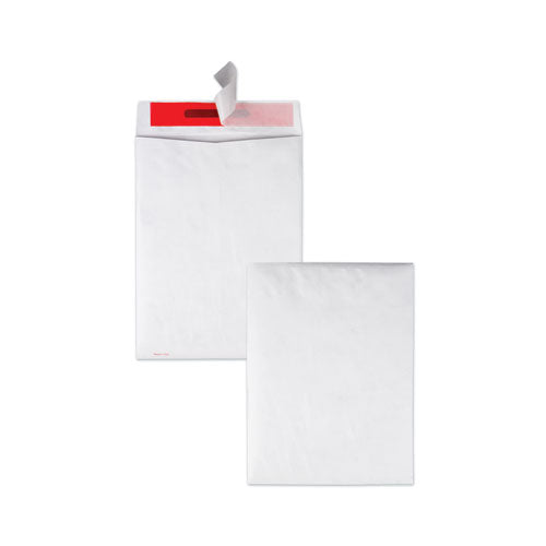 Image of Quality Park Tamper-Indicating Mailers Made with Tyvek, #10 1/2, Flip-Stik Flap, Redi-Strip Adhesive Closure, 9 x 12, White, 100/Box