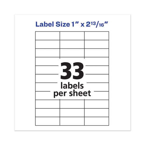 Image of Avery® Copier Mailing Labels, Copiers, 1 X 2.81, White, 33/sheet, 500 Sheets/box