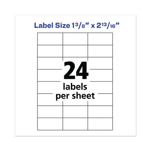 Image of Avery® Copier Mailing Labels, Copiers, 1.38 X 2.81, White, 24/sheet, 100 Sheets/box