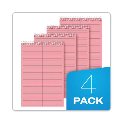 Image of TOPS Prism Steno Pads, Gregg Rule, Pink Cover, 80 Pink 6 X 9 Sheets, 4/pack