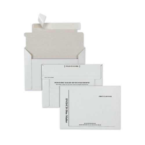 Image of Quality Park Disk/CD Foam-Lined Mailers for CDs/DVDs, Square Flap, Redi-Strip Adhesive Closure, 8.5 x 6, White, 25/Box
