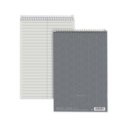 Image of TOPS Prism Steno Pads, Gregg Rule, Gray Cover, 80 Gray 6 X 9 Sheets, 4/pack
