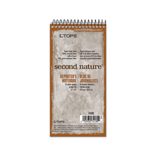 Image of TOPS Second Nature Recycled Notepads, Gregg Rule, Randomly Assorted Cover Colors, 70 White 4 X 8 Sheets