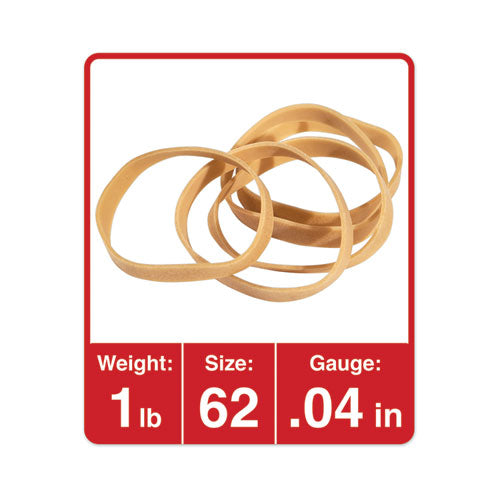 Image of Universal® Rubber Bands, Size 62, 0.04" Gauge, Beige, 1 Lb Box, 490/pack
