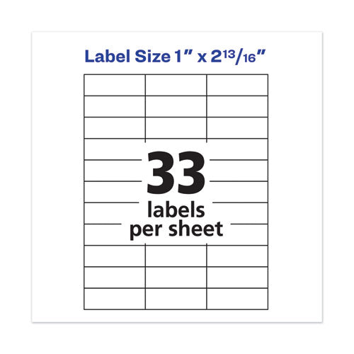 Image of Avery® Copier Mailing Labels, Copiers, 1 X 2.81, White, 33/sheet, 100 Sheets/box