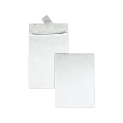 Image of Survivor® Lightweight 14 lb Tyvek Open End 1.5" Expansion Mailers, #13 1/2, Square Flap, Redi-Strip Closure, 10 x 13, White, 25/Box