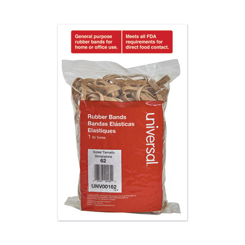 Image of Universal® Rubber Bands, Size 62, 0.04" Gauge, Beige, 1 Lb Box, 490/pack