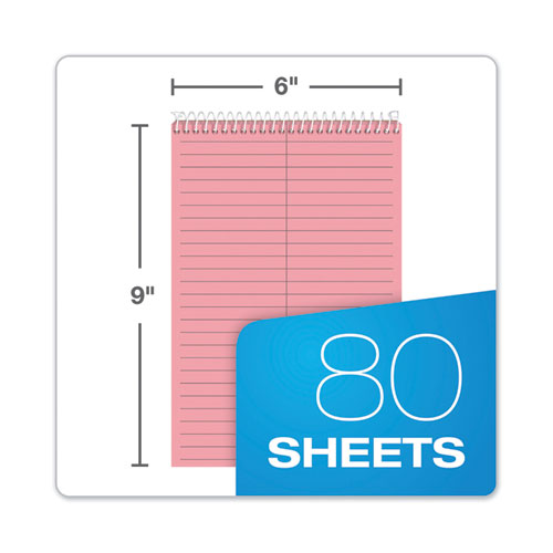 Image of TOPS Prism Steno Pads, Gregg Rule, Pink Cover, 80 Pink 6 X 9 Sheets, 4/pack