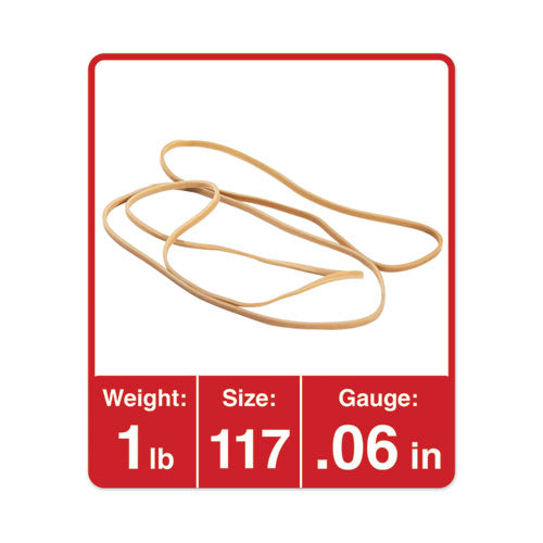 Image of Universal® Rubber Bands, Size 117, 0.06" Gauge, Beige, 1 Lb Box, 210/pack
