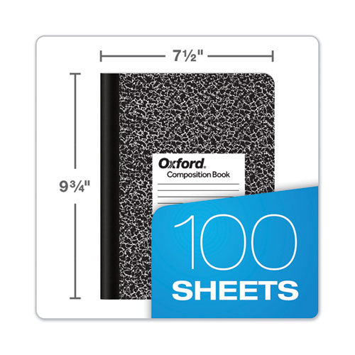 Image of TOPS Composition Book, Wide/Legal Rule, Black Marble Cover, (100) 9.75 x 7.5 Sheets