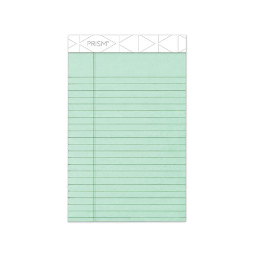 Image of TOPS Prism + Colored Writing Pads, Narrow Rule, 50 Pastel Green 5 X 8 Sheets, 12/pack