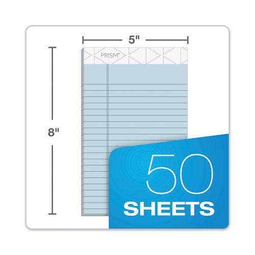 Image of TOPS Prism + Colored Writing Pads, Narrow Rule, 50 Pastel Blue 5 X 8 Sheets, 12/pack