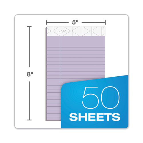 Image of TOPS Prism + Colored Writing Pads, Narrow Rule, 50 Pastel Orchid 5 X 8 Sheets, 12/pack