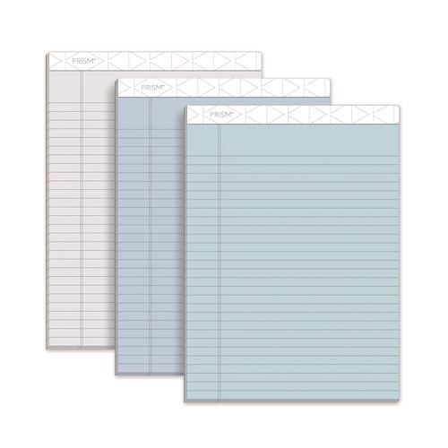 Image of TOPS Prism + Colored Writing Pads, Wide/legal Rule, 50 Assorted Pastel-Color 8.5 X 11.75 Sheets, 6/pack