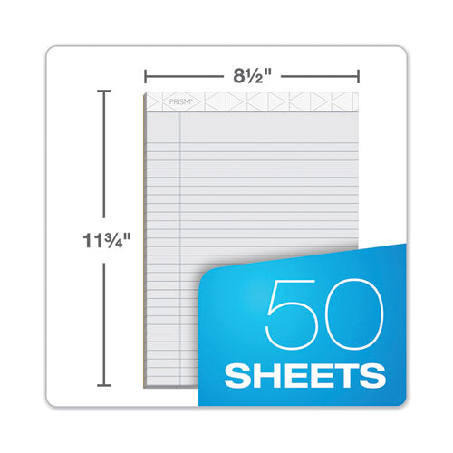 Image of TOPS Prism + Colored Writing Pads, Wide/legal Rule, 50 Pastel Gray 8.5 X 11.75 Sheets, 12/pack