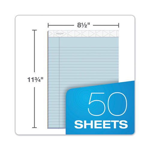 Image of TOPS Prism + Colored Writing Pads, Wide/legal Rule, 50 Pastel Blue 8.5 X 11.75 Sheets, 12/pack
