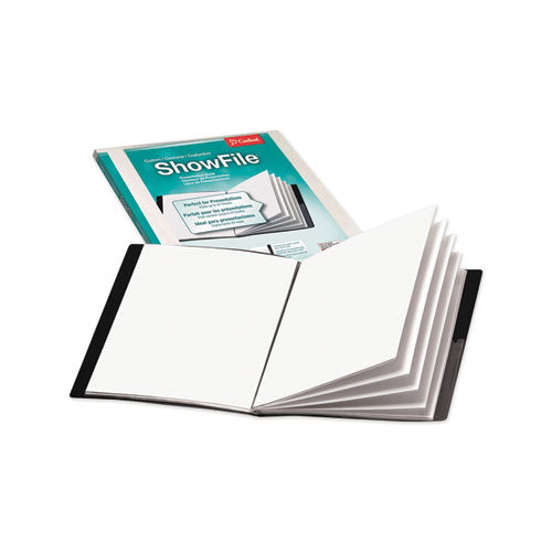 Image of Cardinal® ShowFile Display Book with Custom Cover Pocket, 12 Letter-Size Sleeves, Black