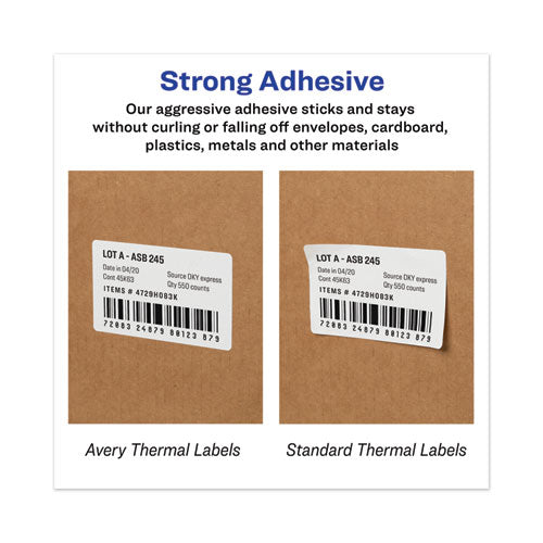 Image of Avery® Multipurpose Thermal Labels, 1.13 X 3.5, White, 130/roll, 2 Rolls/pack