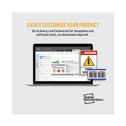 Image of Avery® Surface Safe Removable Label Safety Signs, Inkjet/laser Printers, 5 X 7, White, 2/sheet, 15 Sheets/pack